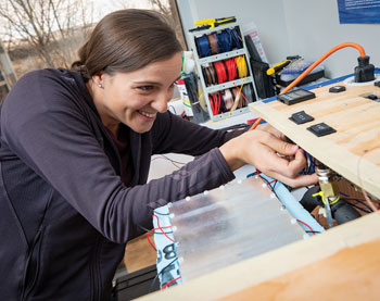 woman working with wiring