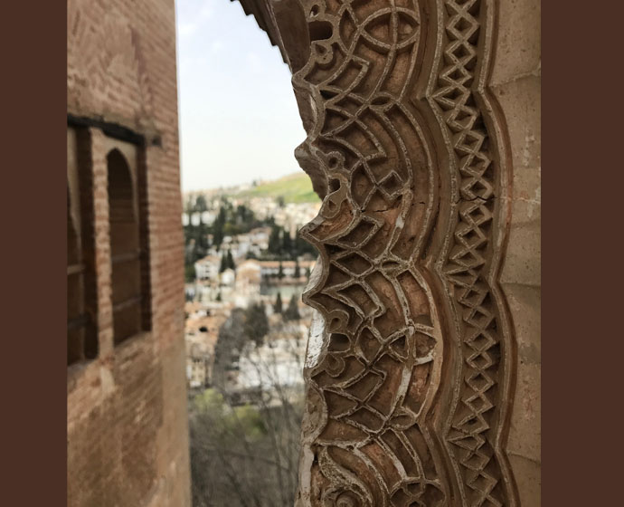carved stonework around a window
