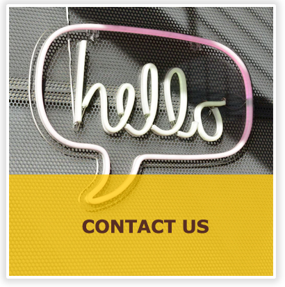 Contact Us with hello sign