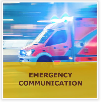 In an emergency text with ambulance in background