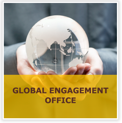 Global Engagement Office with hands holding globe
