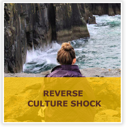 Reverse Culture Shock over picture of student looking out over ocean