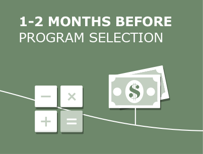 1-2 months before: Program selection