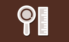 Ruler and magnifying glass icon