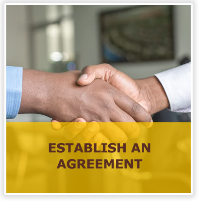 Establish an agreement with pciture of people shaking hands