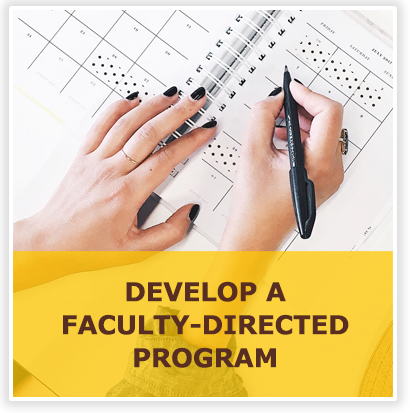 Develop a Faculty-Directed Program with person writing in calendar