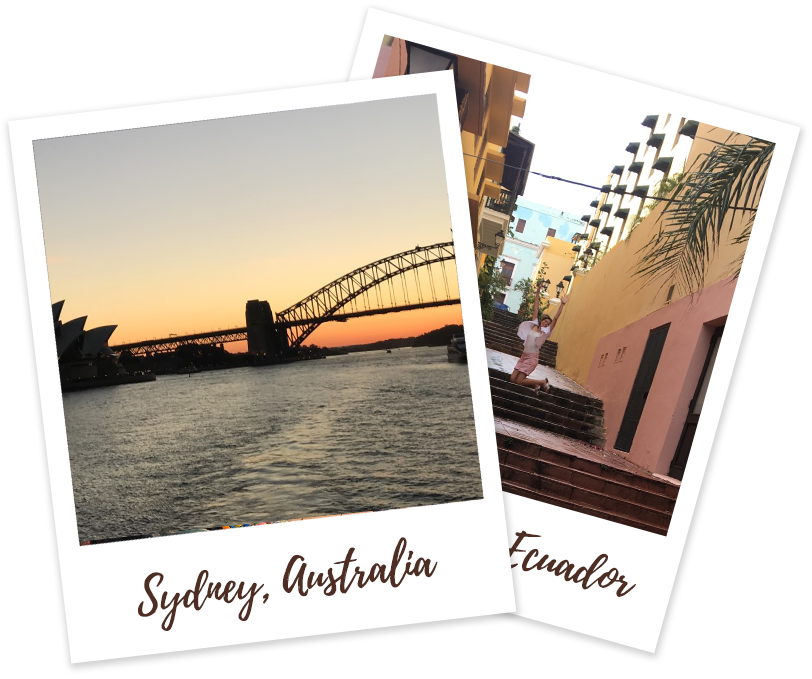 Sydney, Australia bridge and Ecuador steps