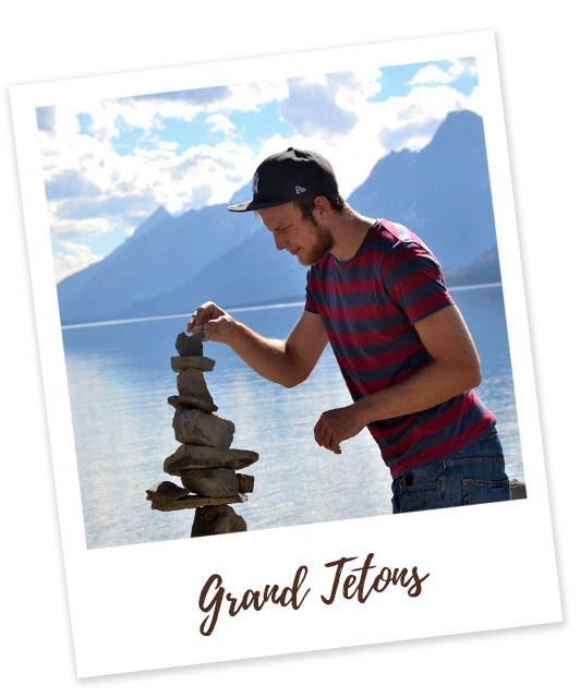 Stacking rocks in the  Grand Tetons