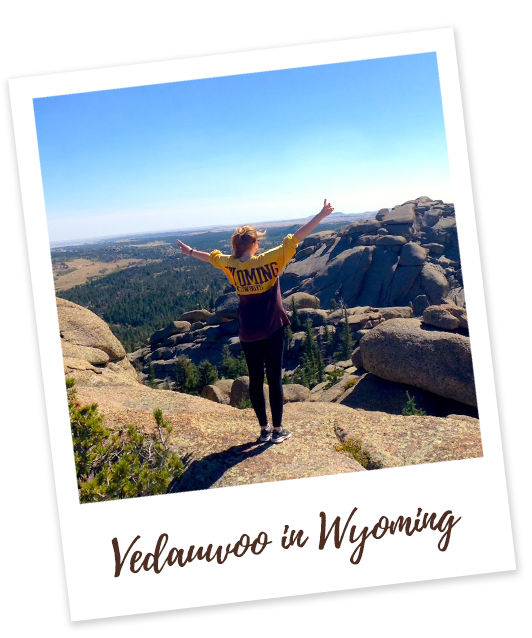 Standing on rocks at Vedauwoo Wyoming