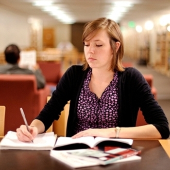 student studying