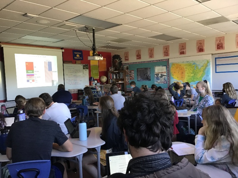 Sheridan High School students learning about in a k-12 classroom.