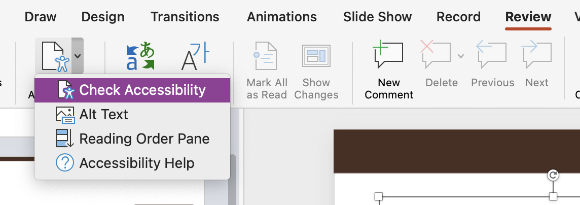 check accessibility in power point