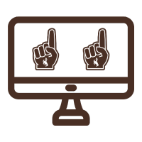 Computer icon with two UW foam finger icons in the screen