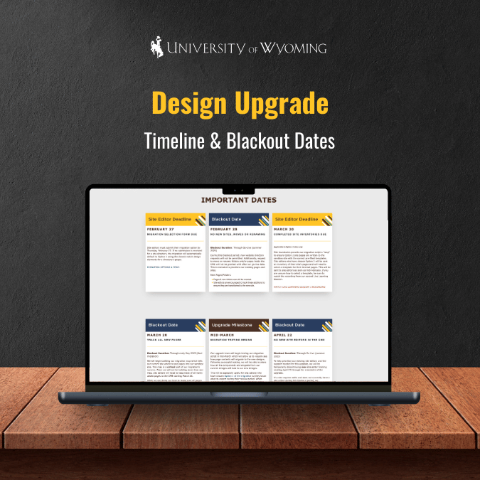A thumbnail of the design upgrade timeline update email