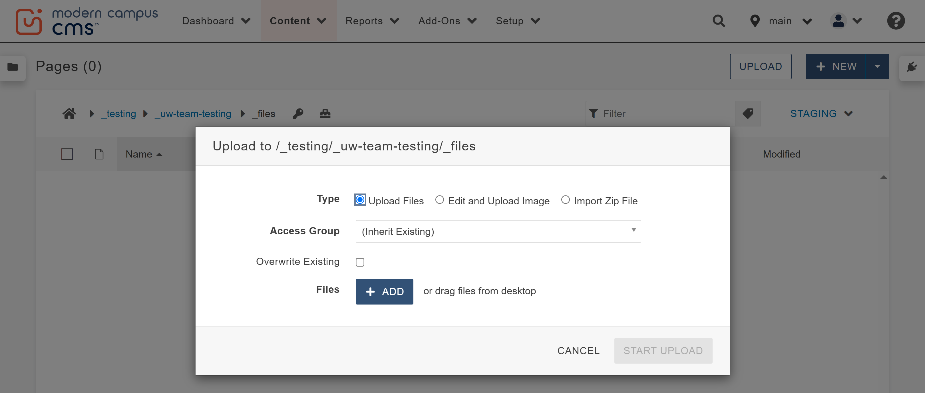 uploading files step 3 screenshot