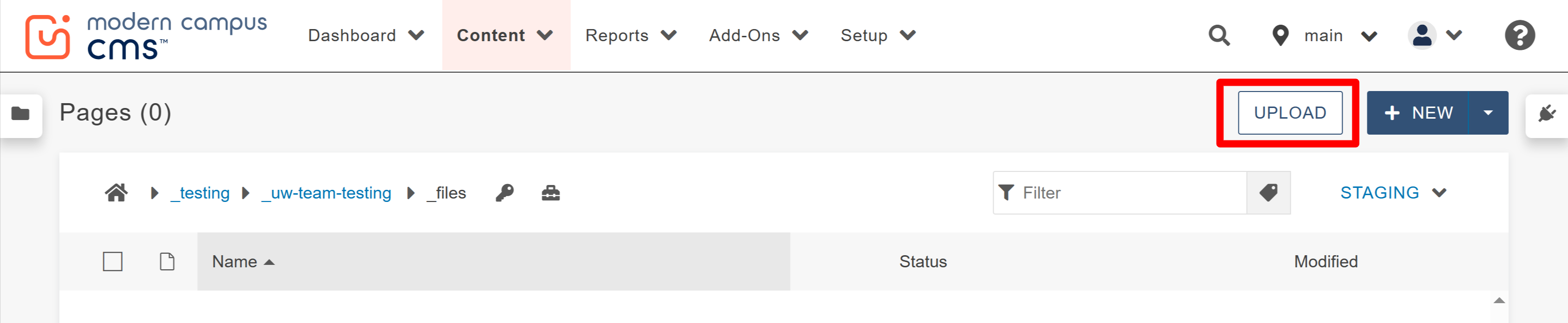 uploading files step 2 screenshot