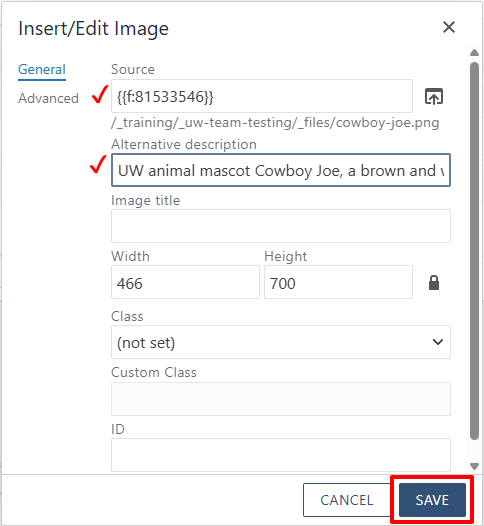 insert image and save