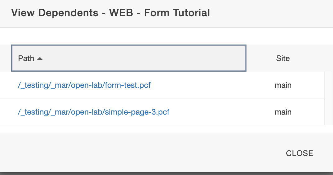 View each page where the form is located