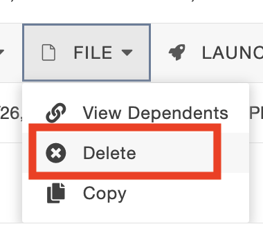 select the delete option for a form