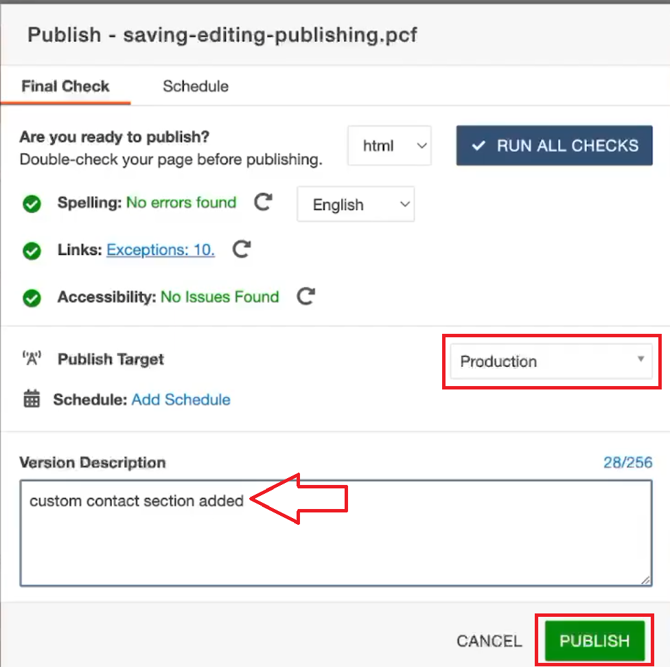 publish window