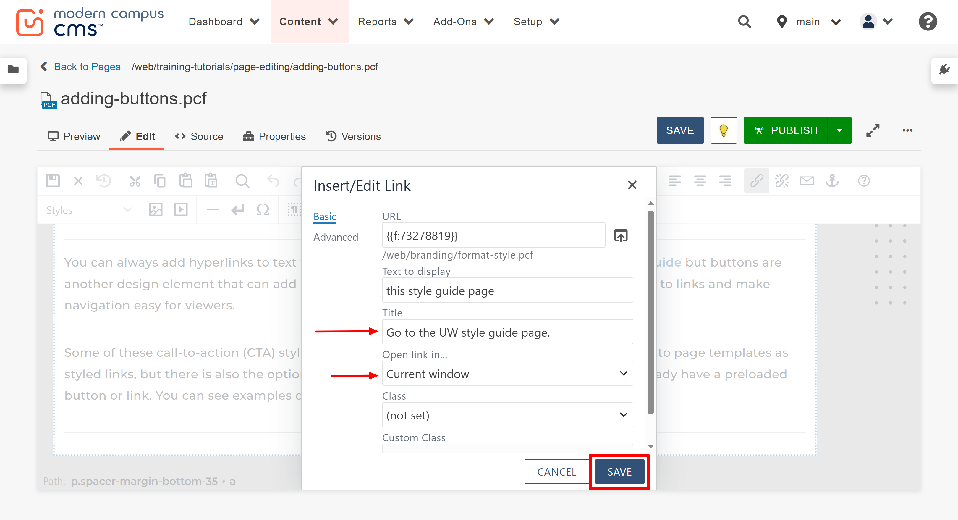 step 6, 7, 8 and 9, for link title and link window open option and save
