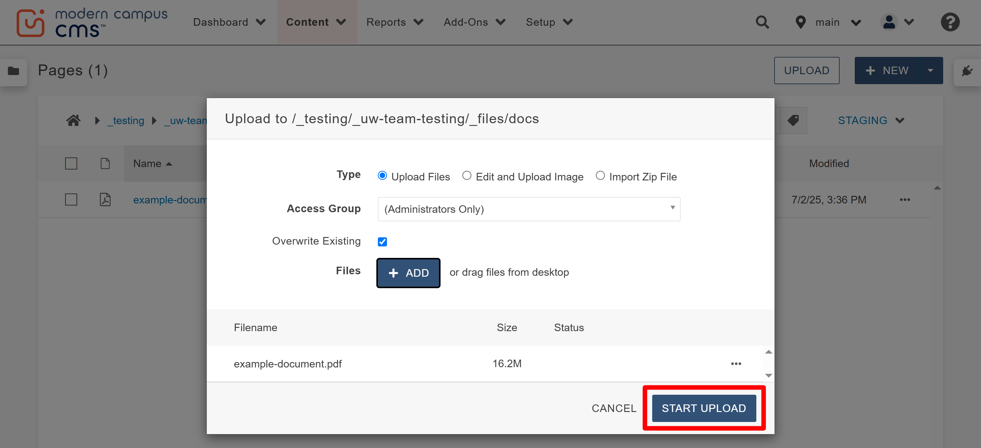 overwrite a document step 6 screenshot