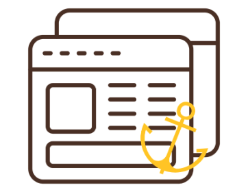 icon of webpage with an anchor 