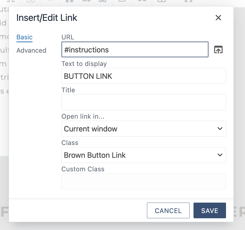 step 5 b hash symbol with the anchor name placed in the url field