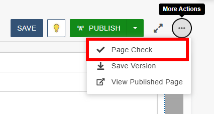 A screenshot of the Page Check Feature