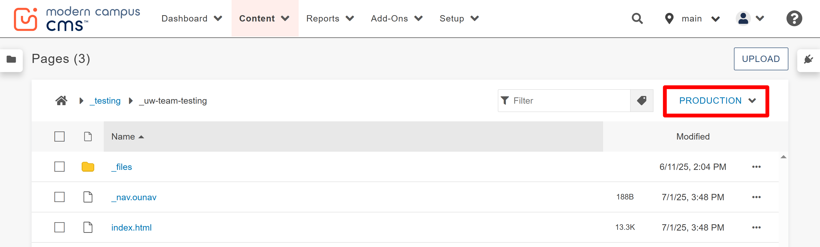 staging vs. production step 3 screenshot