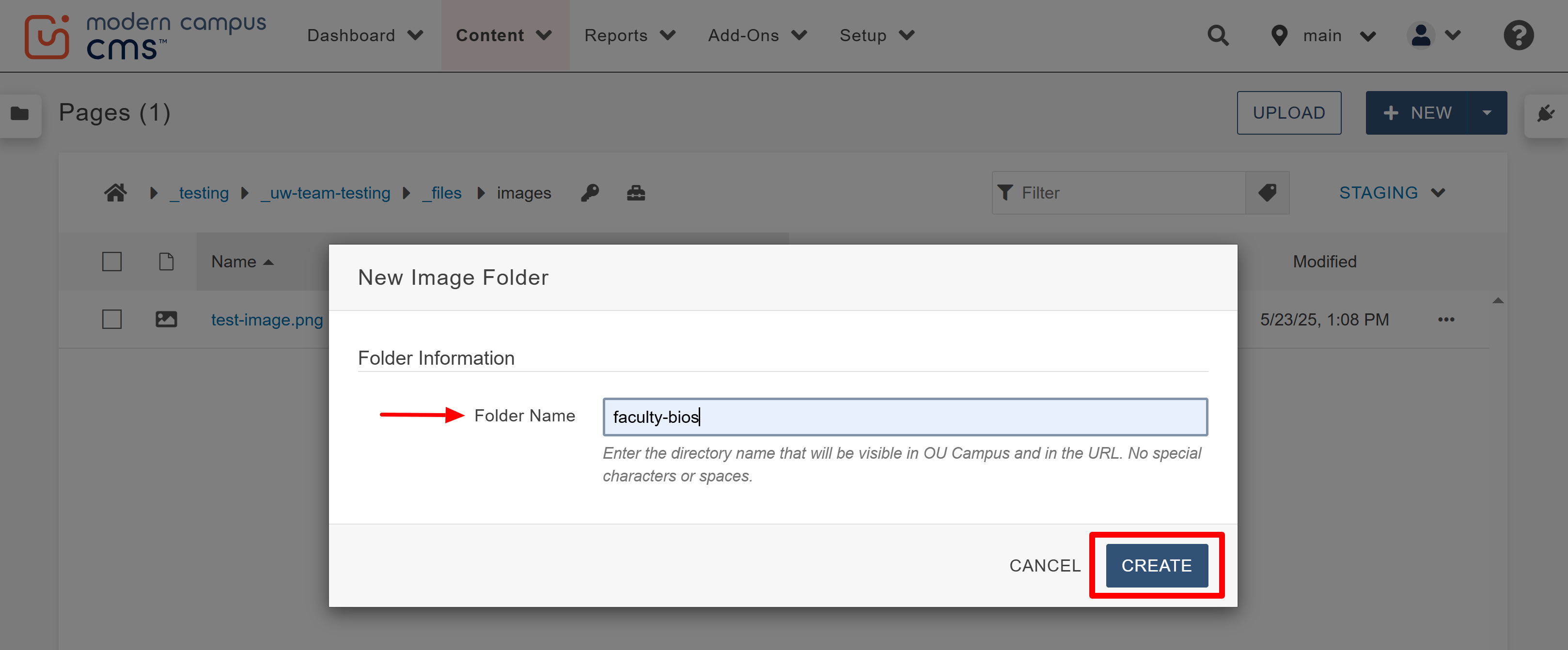 name and create new file folder screenshot
