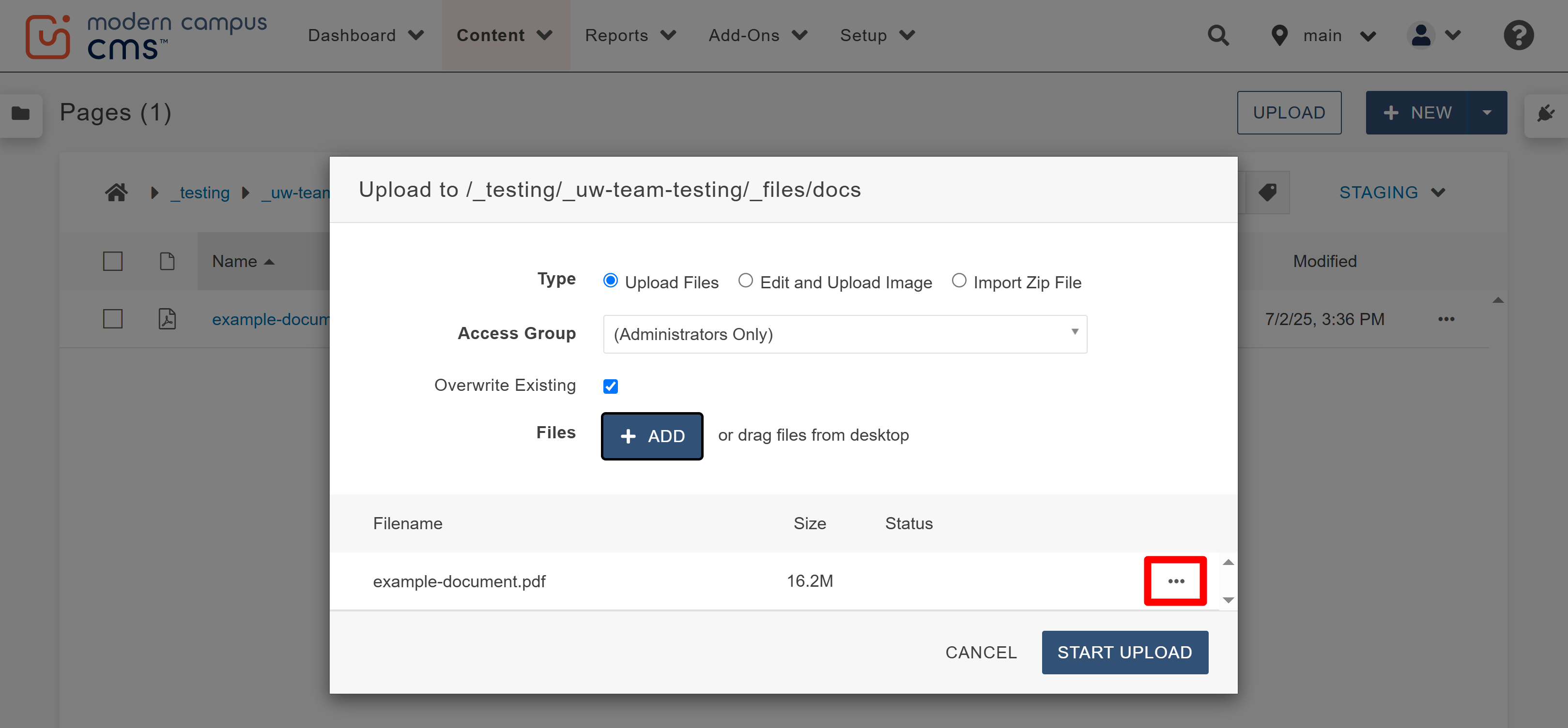 overwrite a document step 5 screenshot
