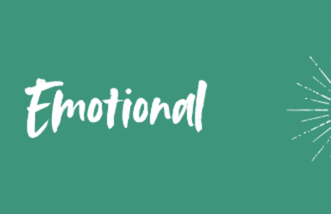 The word "Emotional" against a teal background