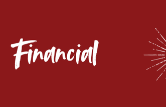 The word "Financial" against a red background