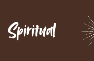 The word "Spiritual" against a brown background