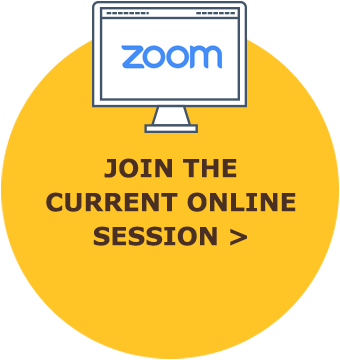 Zoom logo with text Join the Current Online Session