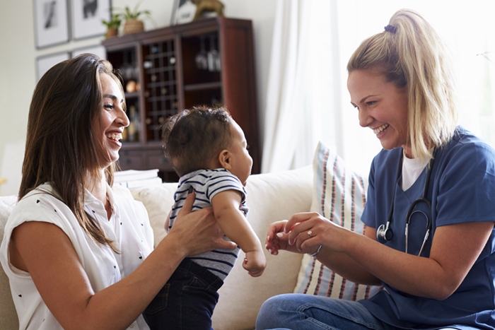 Home Visit Nurse with Mom and Baby