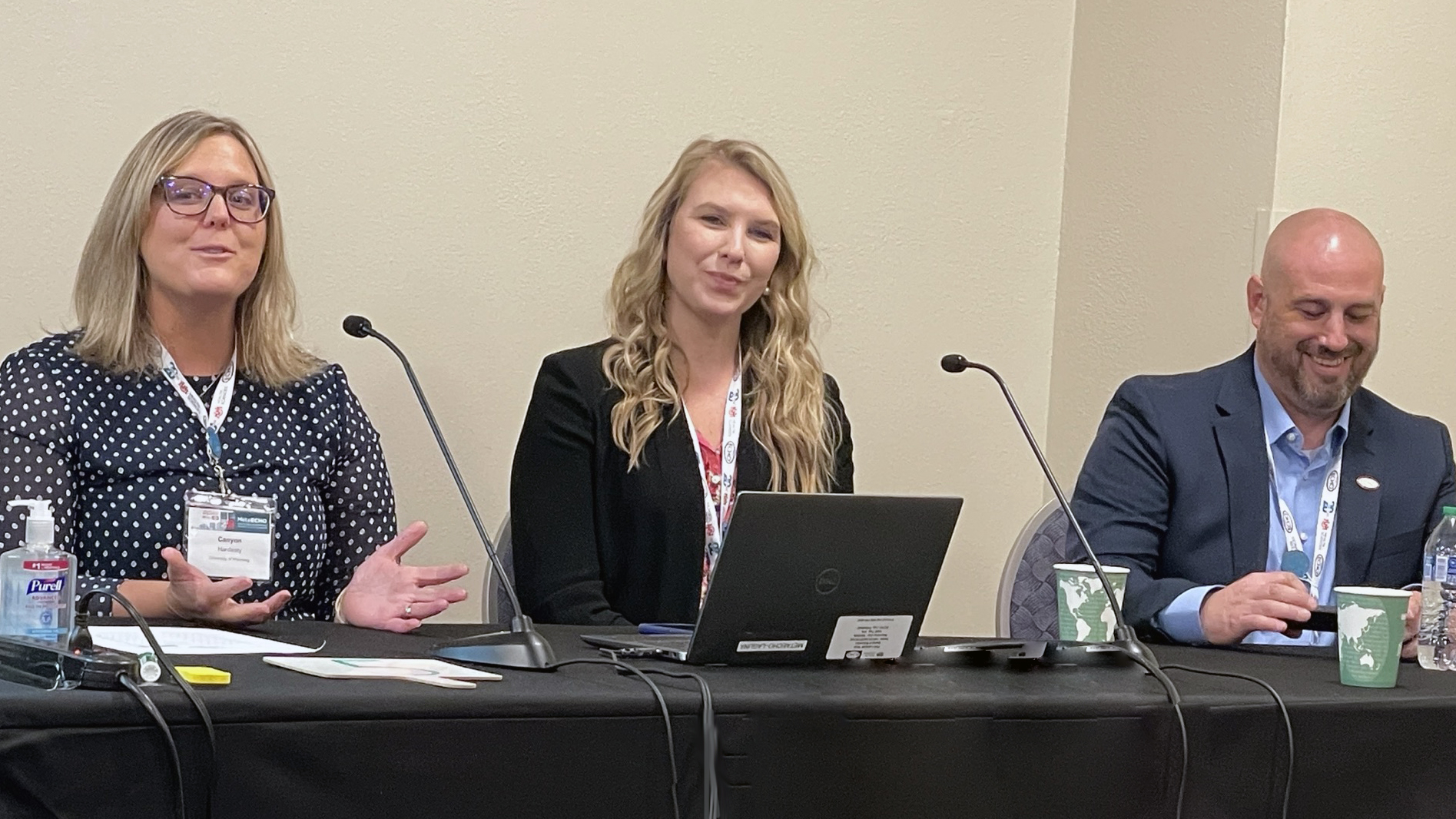 Canyon Hardesty presenting on a panel at the 2023 MetaECHO conference