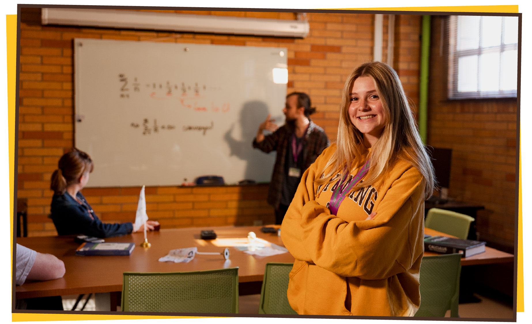 student smiles