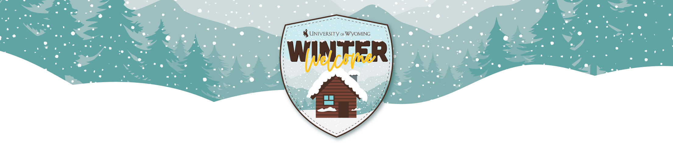 Saddle Up logo on winter background