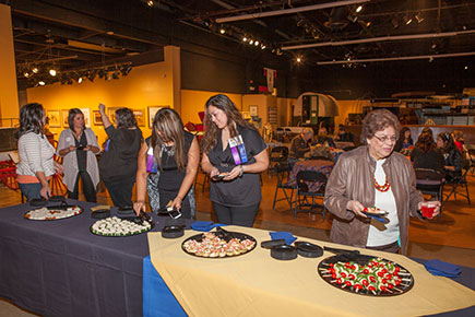 participants at snack table