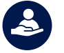Internships and Agreements icon of hand holding person
