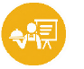 Icon of a persion serving food on a platter and a screen