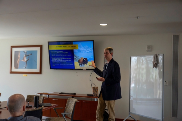 Morgan Holland presents his research on Wyoming's public lands.