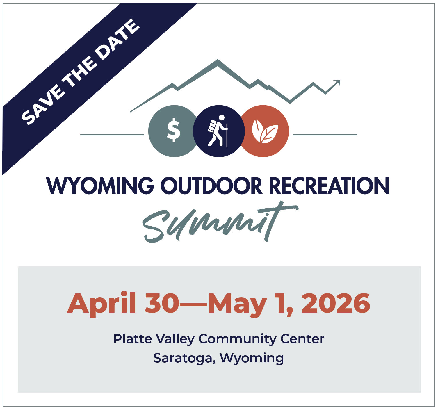 Wyoming Outdoor Recreation Summit logo save the date