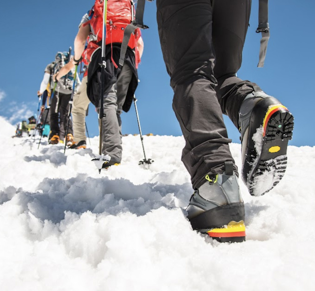 People snowshoeing