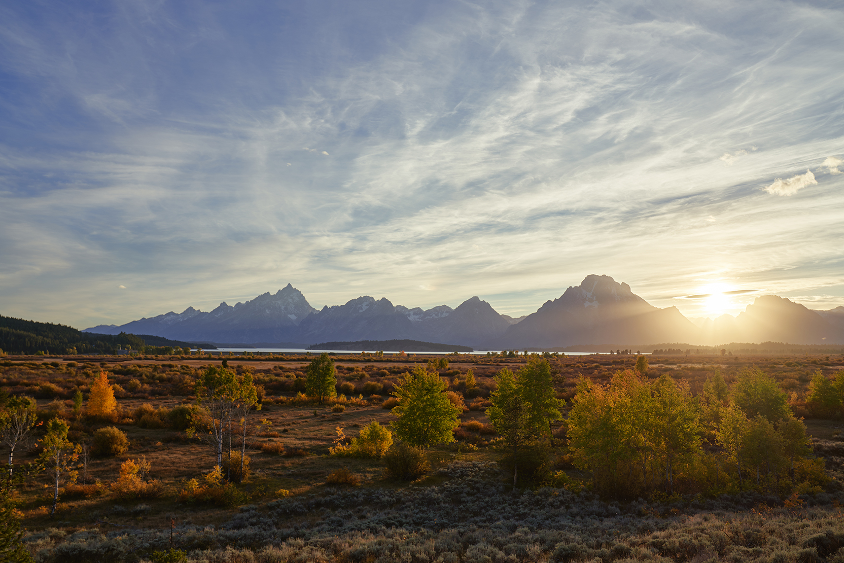 Sunset over the Tetons