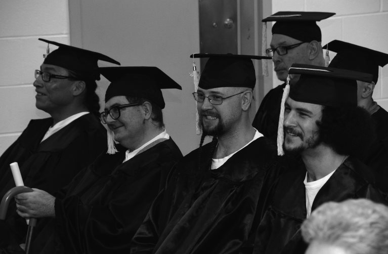 Students prepare for graduation ceremonies.