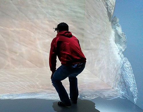 Mike Curan in a 3D Cave.