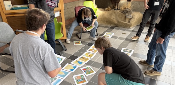 Photo of Big Horn 1 students doing an essential skills activity.